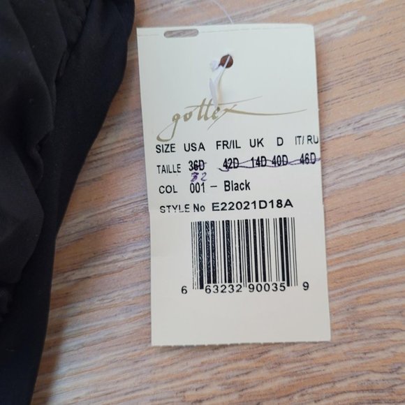 108. Profile by Gottex Ocean Blues D Cup Shirred Underwire Tankini Top. Size 32D - Picture 3 of 3